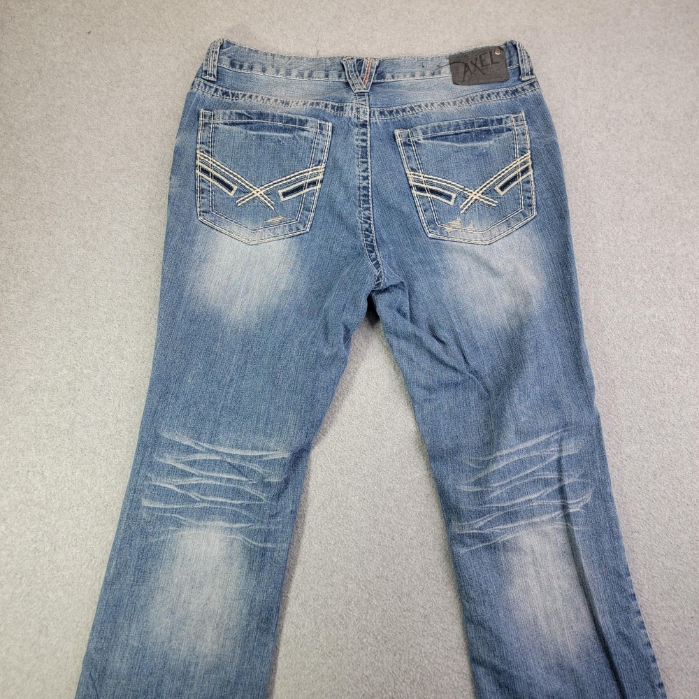 Axel Jeans Mens 36x32 Light Wash Blue Volcott Vintage Boot Bootcut Denim Pants - Picture 6 of 16